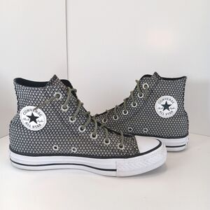 Converse High-Top Sneakers Chuck Taylor All-Star Gray Patterned Women's Size 5.5